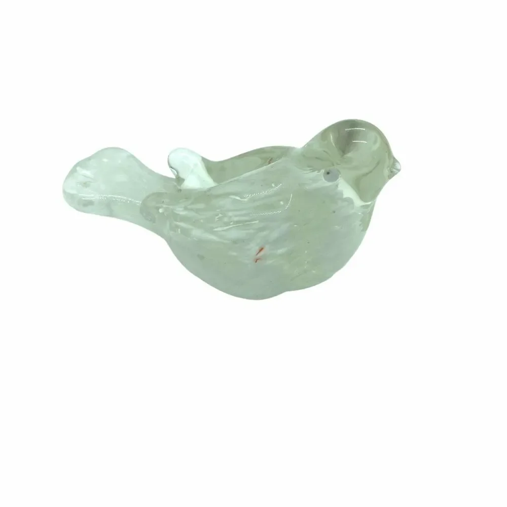 Lefton Bird Paperweight Figurine Vintage Clear Lightweight Glass Decorative